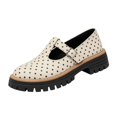 thumbnail image 3 of Willtoo Women Polka Dot T-Strap Mary Jane Platform Shoes, Adjustable Buckle Lug Sole Round Toe Chunky Loafers, Elegant Block Heel Non-Slip Slip-On Dress Shoes Casual Daily Work School Shoes, 3 of 5