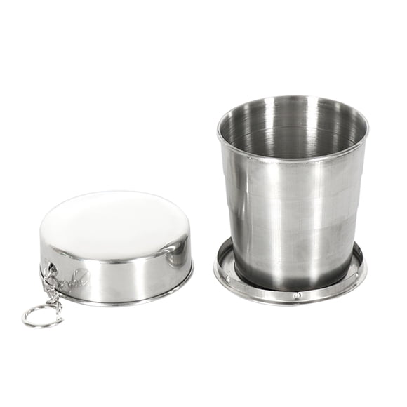 Xihbxyly Vaso de Agua Plegable, Taza de Viaje de Acero Inoxidable, Diseño Telescópico Portátil, Llavero Compacto, Accesorio para Acampar Al Aire Libre, Apto para Vino, Cerveza y Agua, 3 Tamaños Dispo