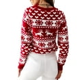 thumbnail image 5 of Loliuicca Womens Christmas Snowflake Long Sleeve Knitted Pullover Ugly Sweater, 5 of 6