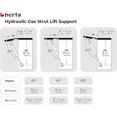 thumbnail image 2 of Berta 10 inch 100N/22LB Hydraulic Soft Open and Soft Close Gas Springs, Cabinet Doors Lift Support, Gas Shocks, Lid Stay, Lid Support  (20 Pack, White), 2 of 5