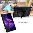 thumbnail image 3 of Dteck Case for Lenovo M10 Plus X606F/M/N (2020 Released) 10.3-inch,Shockproof 3-layer-protection Hybrid Rubber Hard PC Back Protective Kickstand Cover (without Screen Protector),Black+Black, 3 of 4