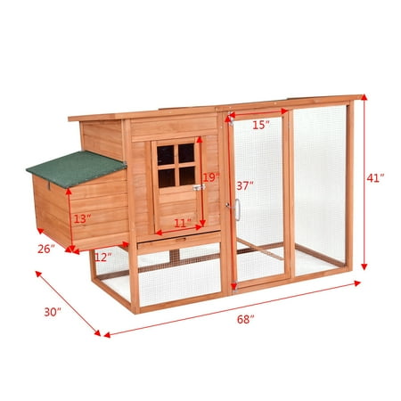 Gymax Wooden Pet House Rabbit Hutch Chicken Coops Cage Nest Box