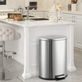 thumbnail image 1 of Bingirl Kitchen Trash Can, Stainless Steel 50 Liter / 13 Gallon Garbage Can, Semi-Circular Steel Pedal Recycle Bin with Lid and Inner Buckets, Rectangular Hands-Free Kitchen Trash Can, 1 of 7