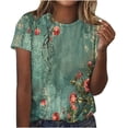 thumbnail image 1 of Hauts pour Femmes, Shorts pour Femmes, T-Shirt Décontracté Imprimé à Manches Courtes et Col Rond pour Femmes, Hauts à Manches 3/4 pour Femmes, Hauts Décontractés pour Femmes, 1 of 4
