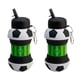 thumbnail image 1 of Juego de 2 Botellas Plegables Tipo Balón Mundial 550 ml Silicona Antigoteo con Mosquetón, 1 of 10