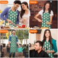 thumbnail image 4 of Green Christmas Tree and Snowflake Apron-Garden Aprons for Women with Pockets-Cotton Linen Waterproof Kitchen Cooking Gardening Aprons Adjustable for Kitchen,Cooking,BBQ and Salon 32"x27", 4 of 7