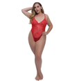 thumbnail image 5 of Women Floral Embroidery See Through Comfortable Bodysuit Plus Size, 5 of 5
