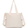 thumbnail image 6 of Modstep Large Canvas Crossbody Bag for Women Multiple Pocket Book Bag Cute College School Laptop Zip Tote Shoulder Purses White, 6 of 8