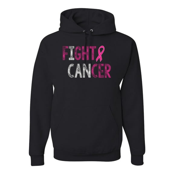 Fight Cancer Ribbon Unisex Graphic Hoodie Sweatshirt, Black, Small