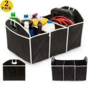 2PC/Set Foldable Car Trunk Storage Organizer Car Boot Organiser Non-Slip Heavy Duty Collapsible Cargo Storage for SUV Truck Auto