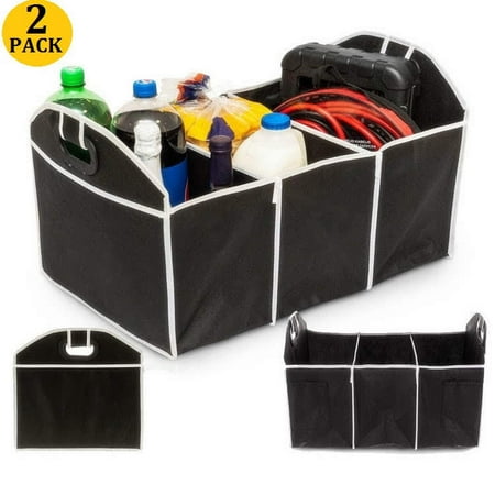2PC/Set Foldable Car Trunk Storage Organizer Car Boot Organiser Non-Slip Heavy Duty Collapsible Cargo Storage for SUV Truck Auto
