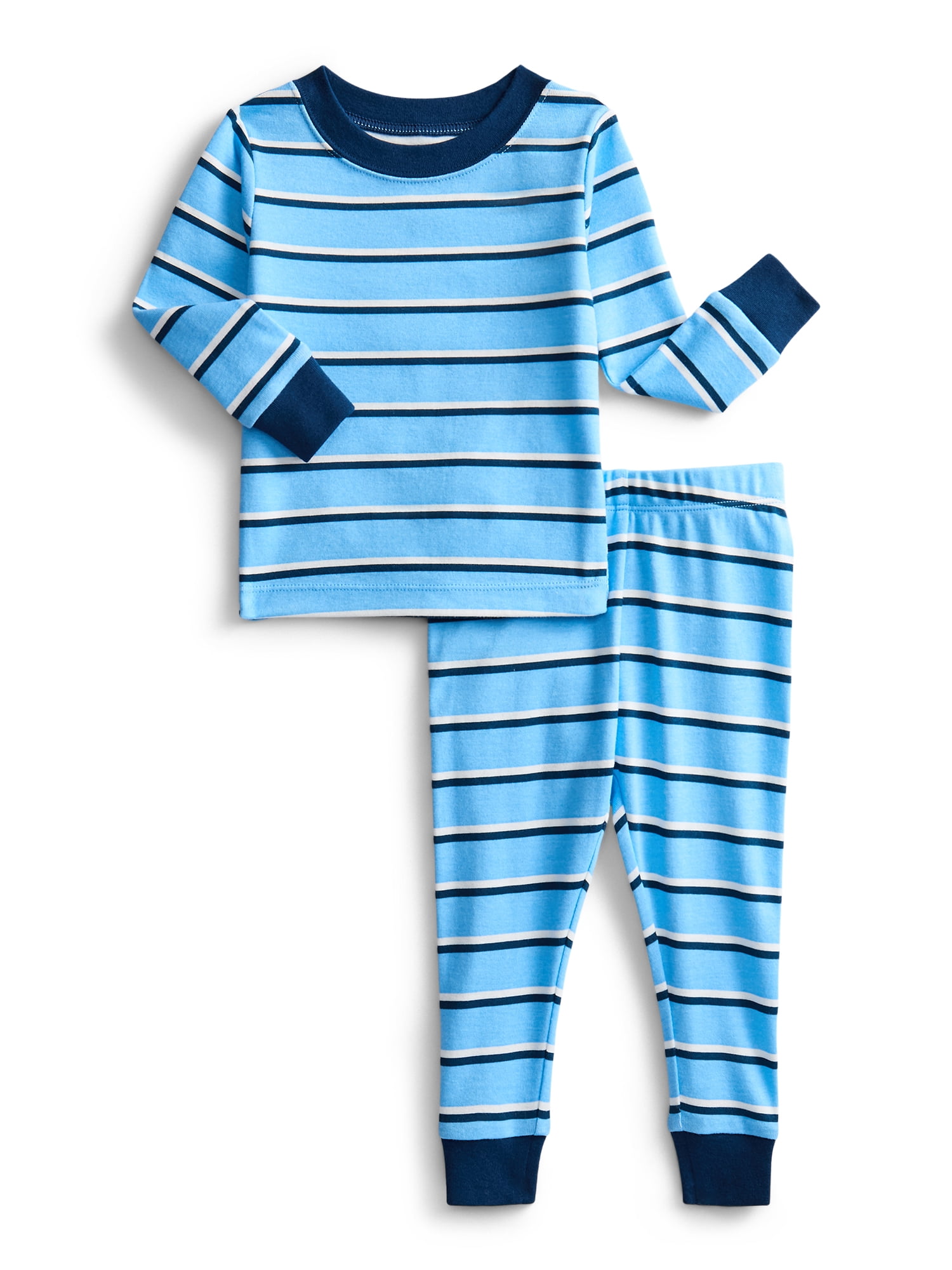 Wonder Nation Toddler Boys or Girls Cotton Long Sleeve Top and Pants Pajama Set, 6-Piece, Sizes 12M-5T