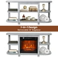 thumbnail image 6 of 48" Electric Fireplace Tv Stand Up to 55" TVs with 18" Electric Fireplace, Entertainment Media Stand with Open Shelves and Storage Cabinets for Living Room, Bedroom (Gray), 6 of 9