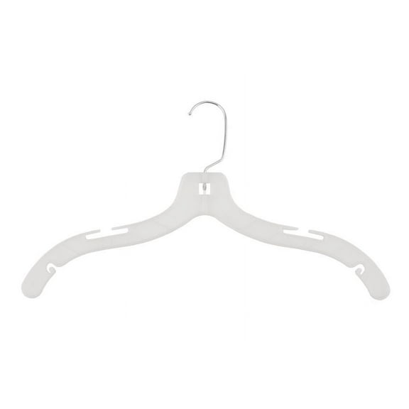 NAHANCO #1508 17" White Light Weight Plastic T-Shirt Hangers (Pack of 100)