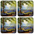 thumbnail image 1 of Vinyl Drink Coasters - Set of 4 - Spring Time in the Forest, 1 of 3