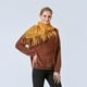 thumbnail image 2 of sweethay Bufanda de mujer borla Color sólido otoño Triangular cálido chal capa para clima frío Casual hueco DIY prendas de vestir exteriores Abrigos y chamarras Caqui sweethay AP013399-04, 2 of 6