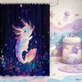 thumbnail image 2 of Manfei Rainbow Axolotl Shower Curtain 72Wx72L,Cute Animals Print Bathroom Curtain, 2 of 5
