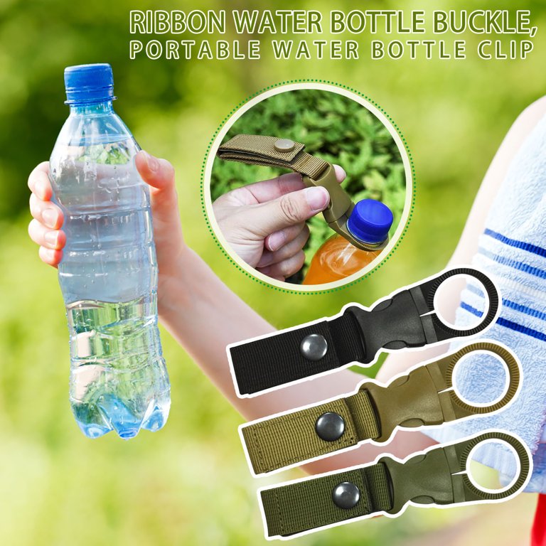 6 Pcs Silicone Water Bottle Clip With Carabiner - Bottle Holder For Backpack, Hiking, Camping Gear