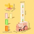 thumbnail image 3 of Dosaele Automatic Domino Train Toy  Stacked Creative Game  Cool Sound And Light Building Block Set Toy  Suitable For Christmas  Halloween  Thanksgiving Gifts [60 Dominoes  Batteries Not I, 3 of 7