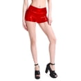 thumbnail image 6 of Metallic Shorts for Women 2026 Summer Shiny Pu Leather Bodycon Booty Shorts for Disco Party Clubwear, 6 of 6