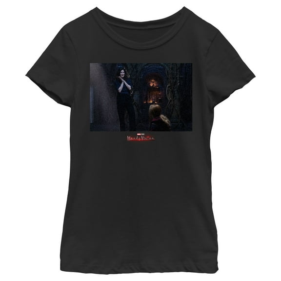 Girl's Marvel WandaVision Wanda and Agatha  Graphic Tee Black X Small