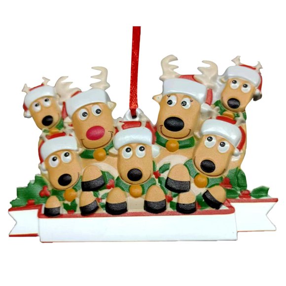 Personalised Family Christmas Tree Bauble Decoration Ornament Deer Family for 2024 Holiday Celebrations