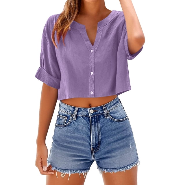 Vestidos Casuales Para Mujer, Blusas De Mujer De Moda Camisetas sueltas de verano de manga corta informales para mujer
