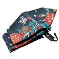 thumbnail image 6 of FORMRS Travel Umbrella Folding Auto Open Close Windproof Rain UV Protection, Blue Christmas Santa, 6 of 8