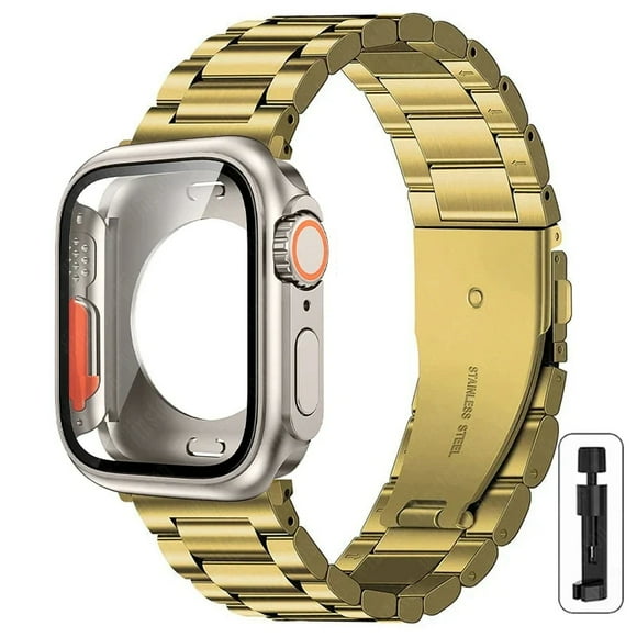 Correa Eslabon De Acero Inoxidable + Case Unisex Para Apple Watch Ultra 41 mm