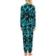 thumbnail image 2 of Conjunto de pijama con estampado integral de llamas azules con fondo de fuego para mujer, 2 of 4
