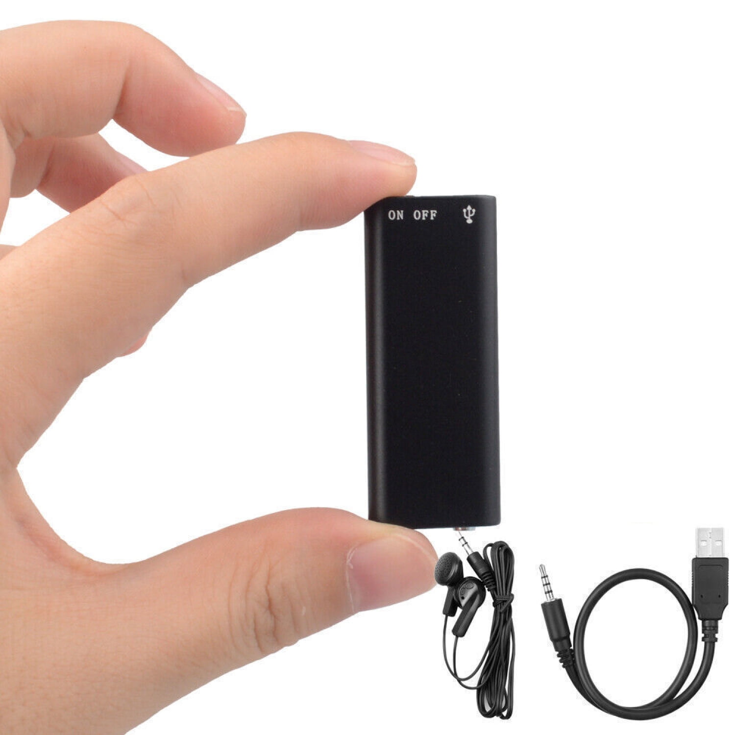 Mini Voice Recorder: 8-Hour Continuous & Voice-Activated Recording for Lectures, Conferences, Business Meetings, Includes Headphones & USB Cable