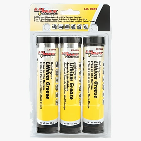 Lumax LX-1901 Lithium Grease Cartridge, 3 oz, 3 Pack