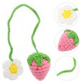 thumbnail image 3 of Knitting Strawberry Pendant Hand Knitted Strawberry Bag Ornament Car Mirror Pendant, 3 of 9
