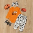 thumbnail image 2 of Utlike Toddler Infant Girls Outfits Cartoon Pumpkin Ghostface Embroidery Printing Long Sleeve Romper Tops Trousers Headband 3 Pack Children'S Clothing Girl Trendy Clothing Set Size 6 Months-12 Months, 2 of 8