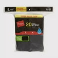 thumbnail image 3 of Hanes Men's 20pk Lightweight Comfort Super Value Crew Socks - Black, 6-12, 3 of 3