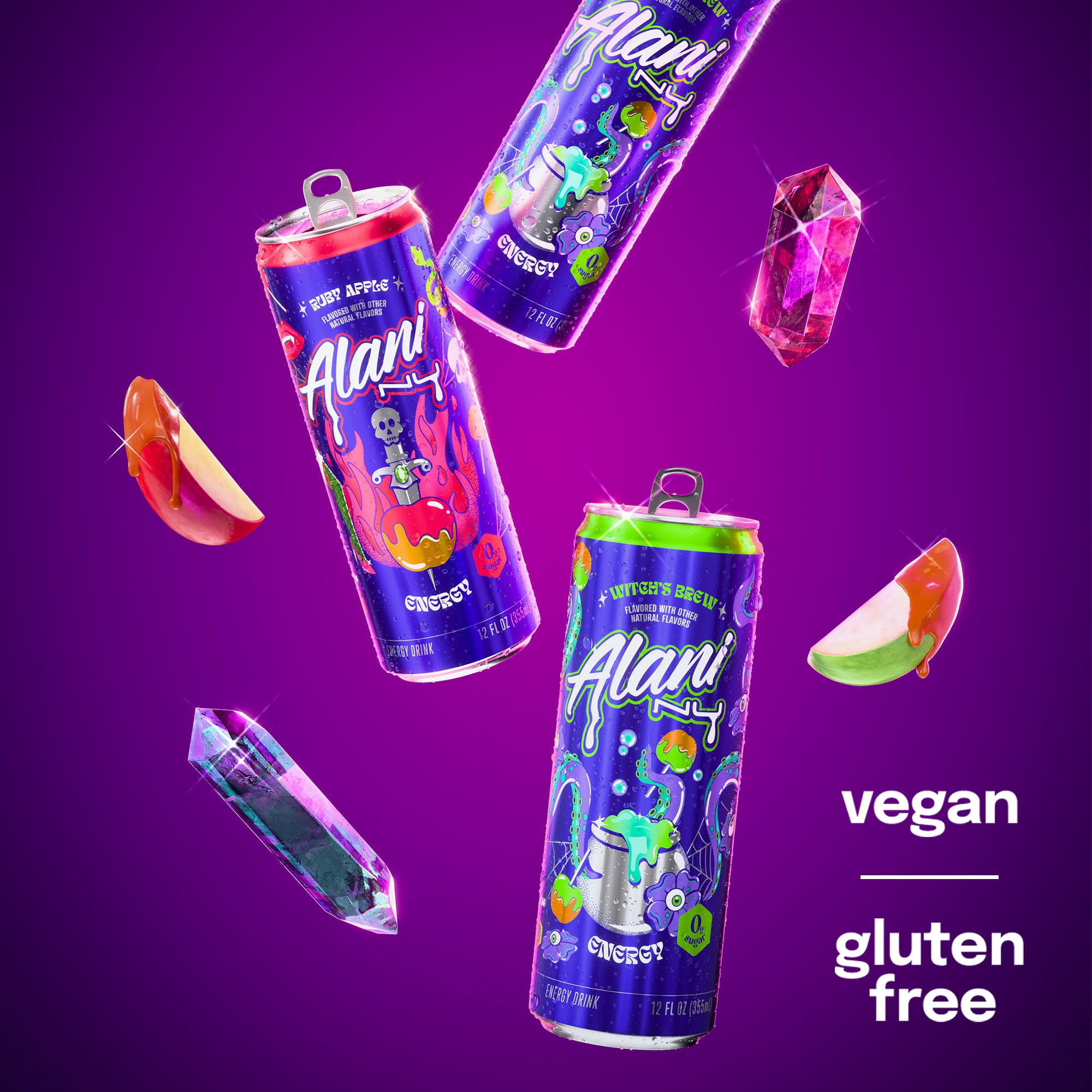 Alani Nu Sugar Free Energy Drink, Witch's Brew Potion Pack, 12 fl oz, 12 Pack, Cans