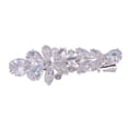 thumbnail image 1 of Silver Tone Zirconnia Czech Crystal Rhinestone Flower Bridal Hair Clip Pin, 1 of 6