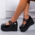 thumbnail image 2 of Mepaouo Women's Leather Wedge Mary Jane Shoes Round Toe Platform Pumps Business Office Formal Shoes Oxfords, 2 of 8