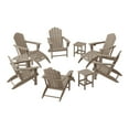 thumbnail image 2 of WestinTrends Highland 12-Piece HDPE Outdoor Patio Furniture Adirondack Chair Conversation Table Set, Weathered Wood, 2 of 15