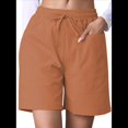 thumbnail image 2 of Pantalones Cortos Casuales Omen con Cordón Ajustable, Cintura Elástica, Cómodos, de Verano, con Bolsillos, Color Marrón, Talla XL, 2 of 10