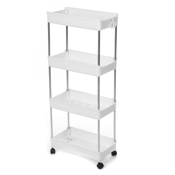 4 Tier Rolling Cart Gap Kitchen Utility Rolling Cart Trolley Slim Slide Out Storage Tower Rack With Wheels Pantry Shelves Cart For Office Kitchen Bathroom Walmart Com Walmart Com