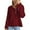 Burgundy, variant on Herrnalise Women's Casual V Neck Sweater Loose Long Sleeve Waffle Ribbed Knit Button Henley Solid Color Pullover Jumper Top S-3XL