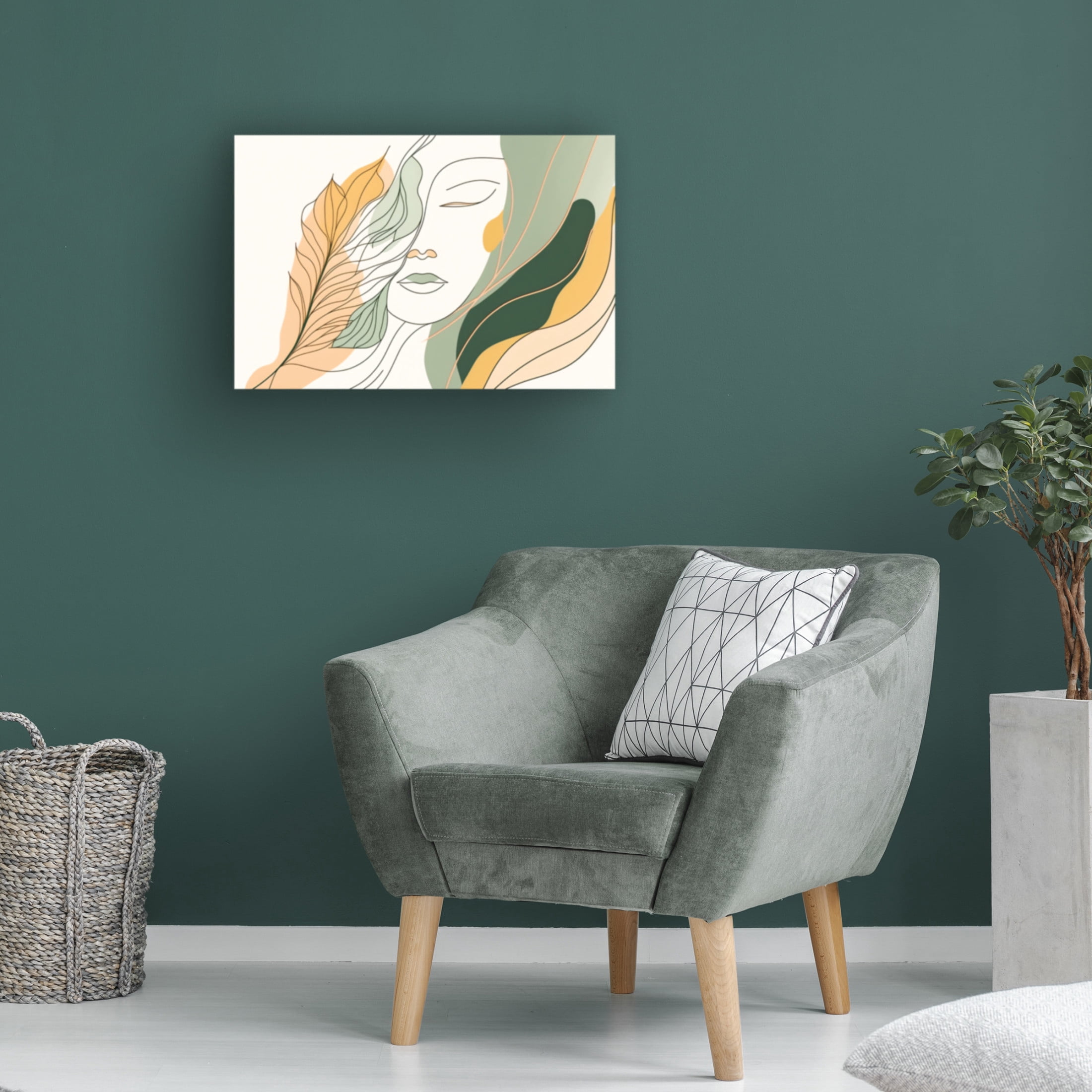 Canvas Wall Art - Ray Heere 'Botanical Minimalism Portraits 2' Wall Art for Living Room, Bedroom, or Office Décor by Trademark Fine Art - 24 x 16 Inches