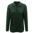 thumbnail image 4 of Women's Autumn Sweater Sparkly Soft Pullover Sweater (Green XXXL), 4 of 4