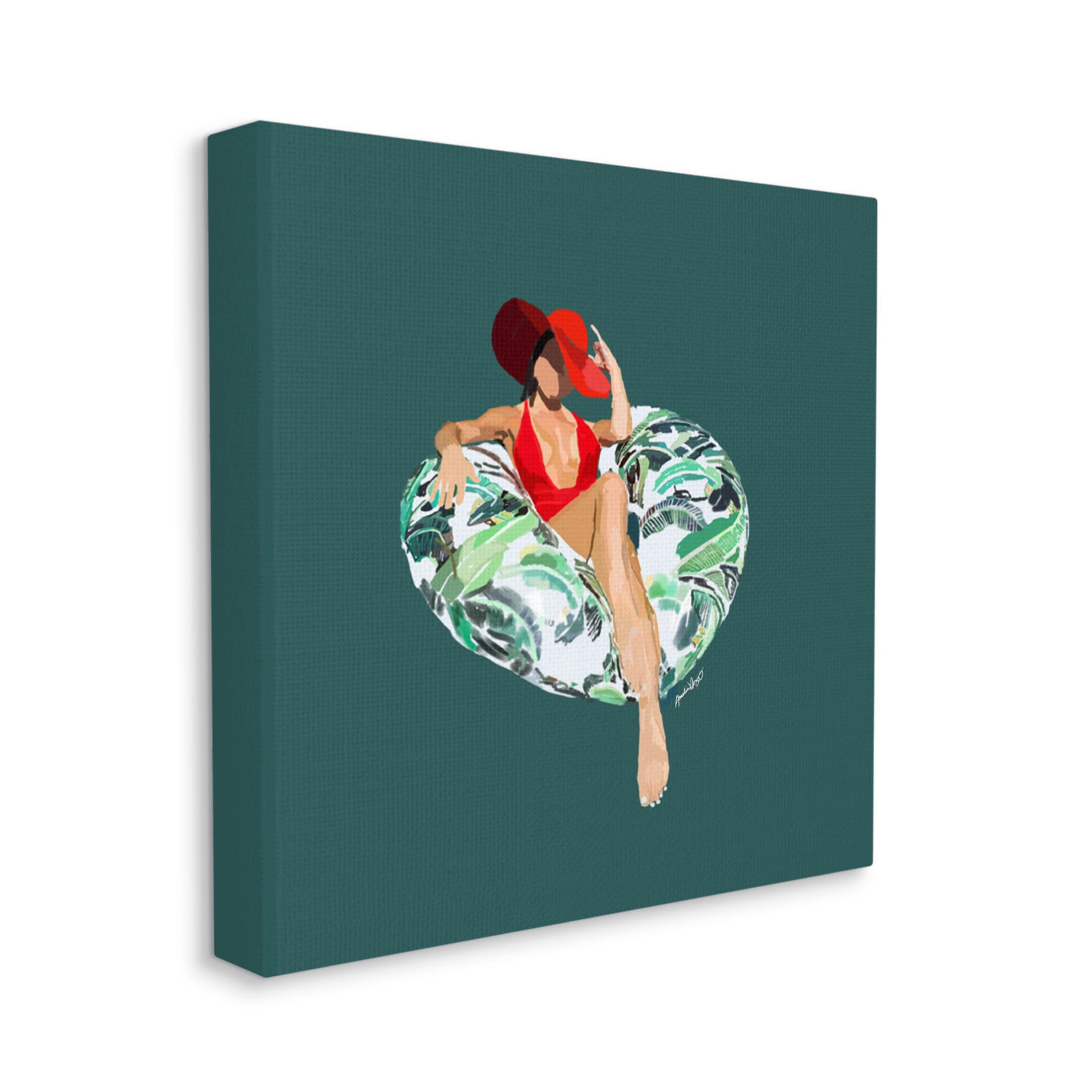Stupell Industries Stylish Woman Pool Float Graphic Art Gallery Wrapped Canvas Print Wall Art, Design by Amelia Noyes