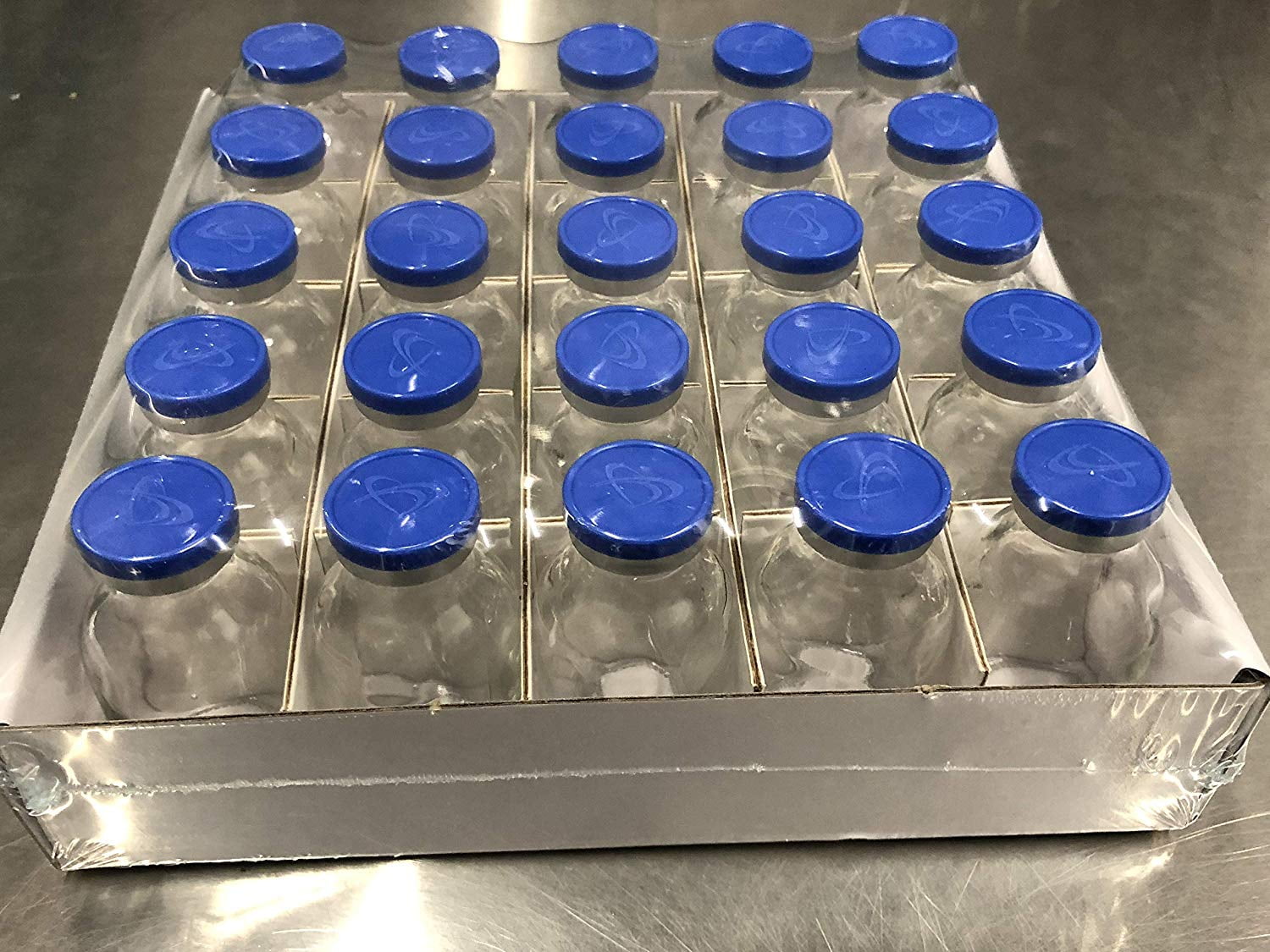 25 Pack 10ml Serum Clear Glass Vials with Light Blue Flip Off Caps