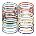thumbnail image 2 of Yesbay 24 Pcs Beach Bead Anklets Set Colorful Rainbow Elastic Elastic Stackable Beaded Stretch Anklets Summer Vacation Jewelry, 2 of 8