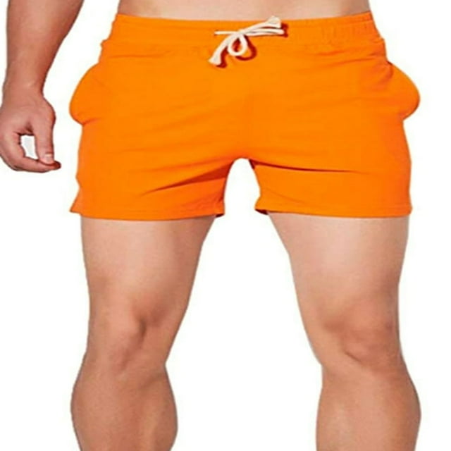 Men Jogger Sweat Shorts Gym Running Shorts Solid Color Pants