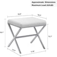 thumbnail image 2 of ZYKFF Vanity Stool,Modern PU Leather Ottoman Stool Chair for Vanity,Vanity Bench with Metal X Legs, Rectangle Makeup Stool Padded Foot Rest Stool for Makeup Room, Living Room, Bathroom,White, 2 of 7