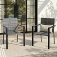 thumbnail image 6 of UDPATIO Patio Dining Chairs Set of 6 Stackable Outdoor Wicker Dining Chairs, All-Weather Patio Armchairs with Armrests, Rustproof Steel Frame, Ergonomic Comfort for Backyard, Deck, Garden,Grey, 6 of 6